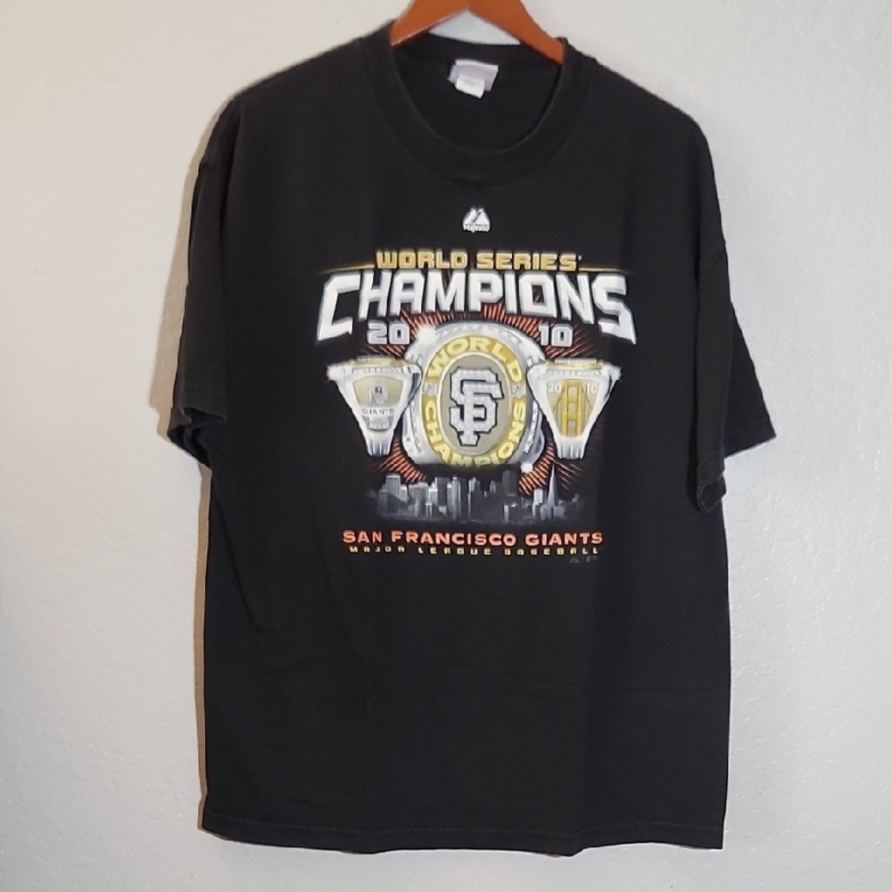 2010 San Francisco Giants World Series Champions Ring T-Shirt - Black XL Black